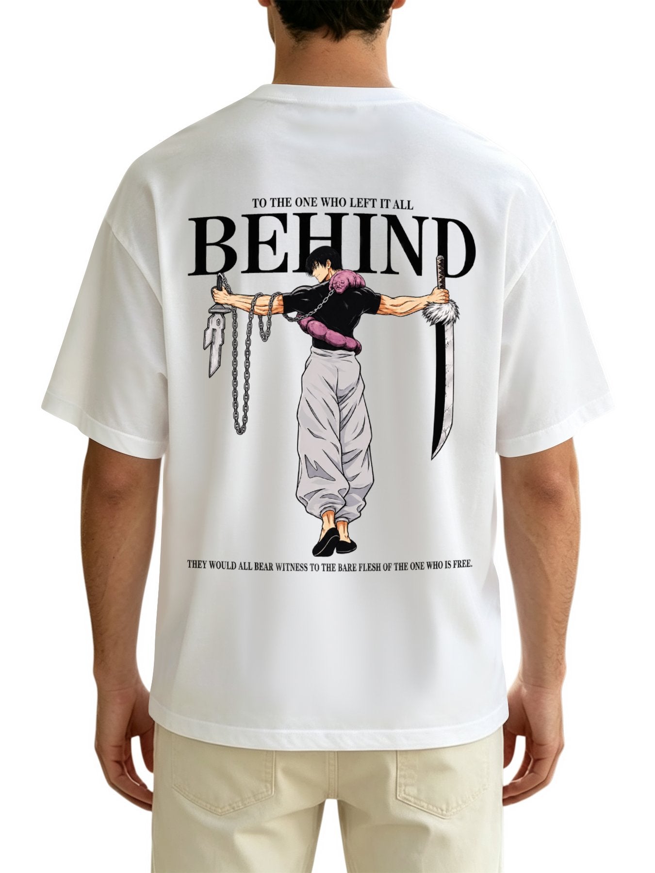 Jujutsu Kaisen Toji Fushiguro White Oversized T‑Shirt
