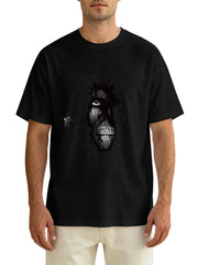 Attack On Titan Levi Ackerman Front‑Back Print Black Oversized T‑Shirt