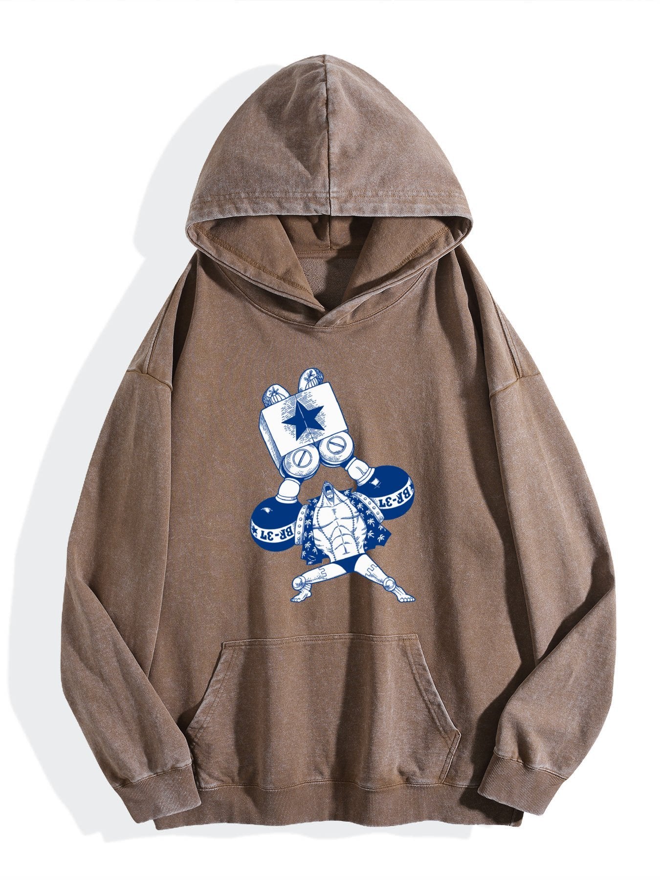 One Piece Franky Vintage Washed Anime Hoodie