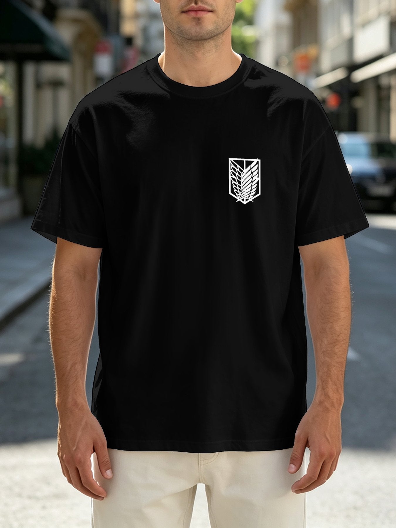 Attack On Titan Mikasa Ackerman Front‑Back Print Black Oversized T‑Shirt