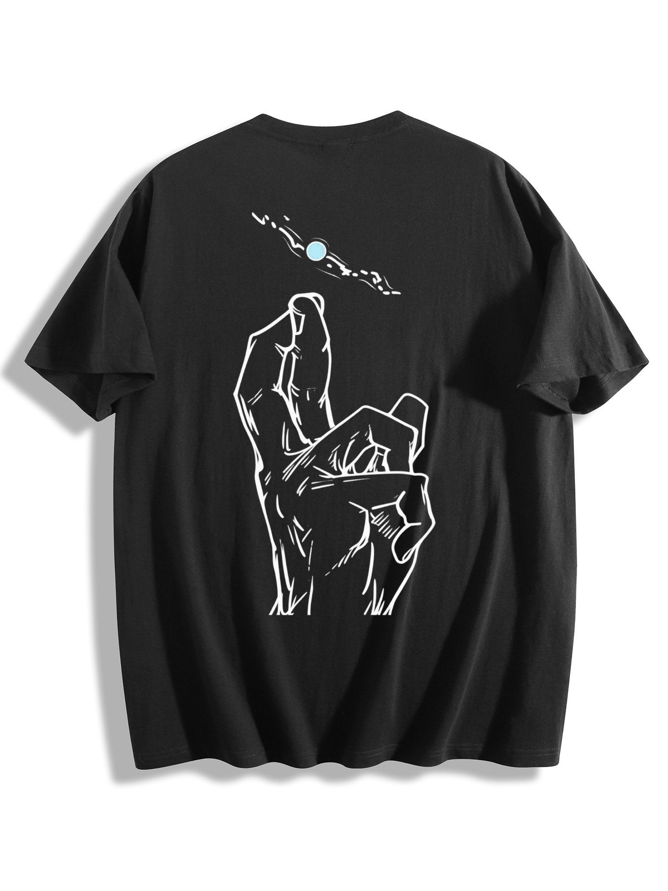 Jujutsu Kaisen Gojo Satoru Front‑Back Print Black Oversized T‑Shirt